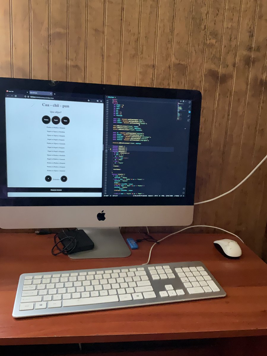 sreimanncl's tweet image. Código sencillo del juego piedra papel o tijera
versión 1.0

juega aquí

sreimanncl.github.io/Projects/cachi…

#platzi #frontenddev