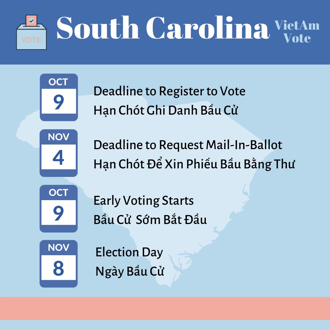 VietAmVote's tweet photo. Make sure you know when you can vote in your state! #getoutthevote #election2022 https://t.co/T4Xd109VtM
