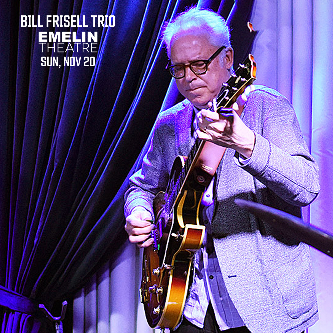 The Emelin Theatre presents the Bill Frisell Trio on November 20th at 7 PM! The group perfectly emphasizes the tensions that define jazz music! For tickets and more information, visit emelin.org/event/bill-fri…. @EmelinTheatre @BillFrisell @wfuv #EmelinTheatre #BillFrisellTrio