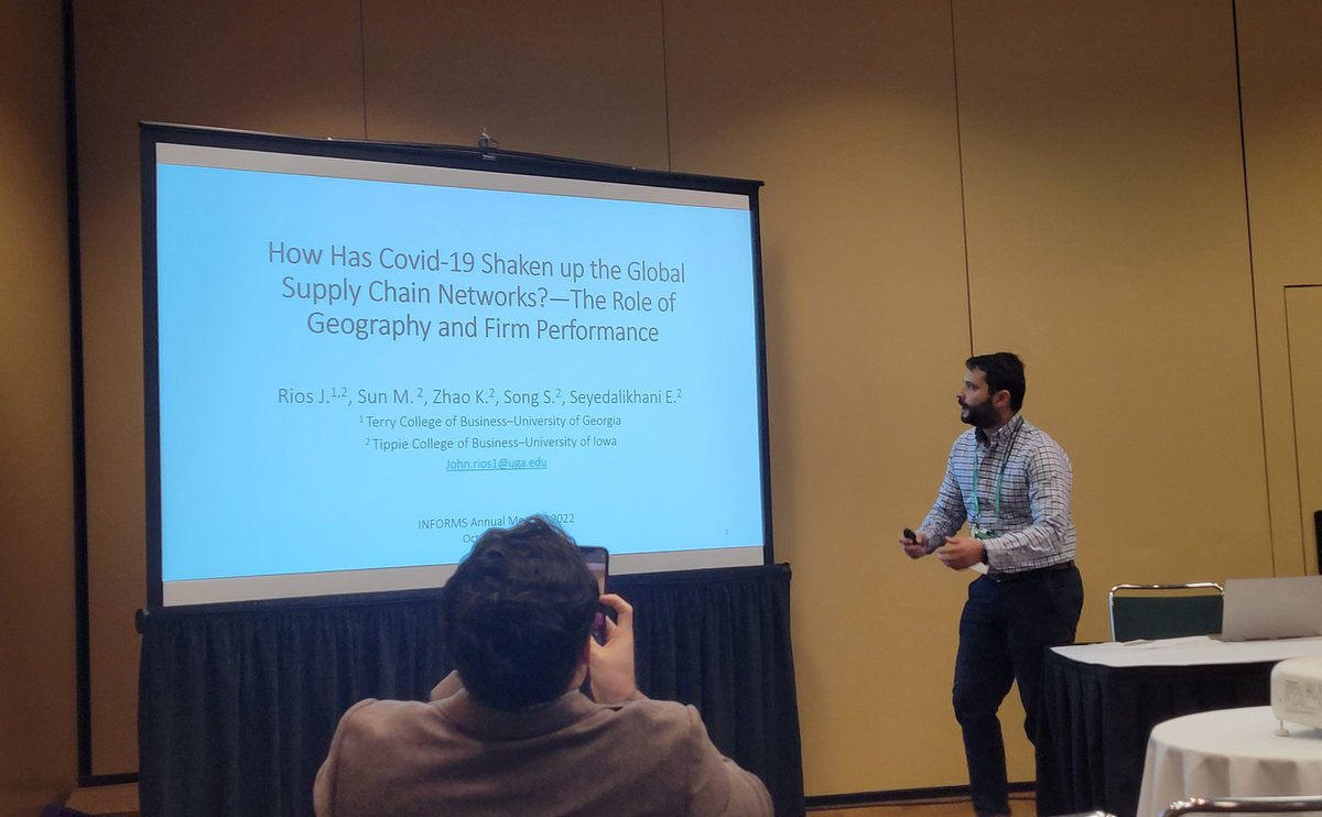 kangzhao's tweet photo. Dr. @John_Rios from @MISatUGA presenting joint work with @TippieAnalytics at @INFORMS2022. https://t.co/IEVPWMD17r
