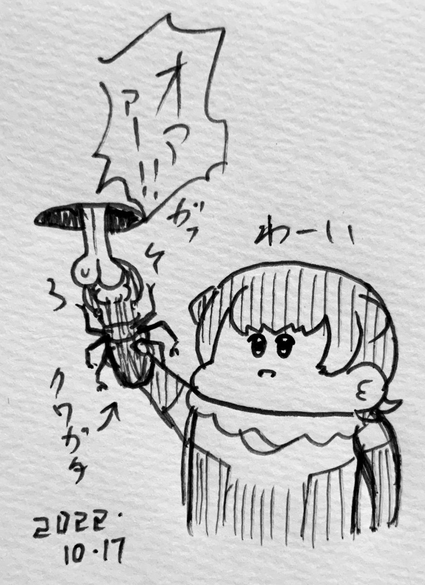 クワガタをωに近づけるコツメカワウソ 