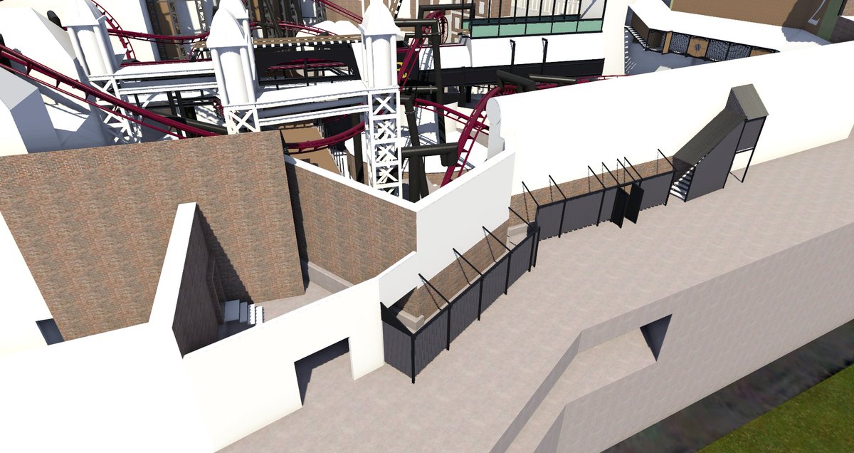 MissSm1l3r's tweet photo. Had a great stream doing some work on Rookburgh, which means its time for an update! Steel tower wall is looking better, the first launch theming has had a bunch of extra stuff added, and more work on the elevated queue line and a bit behind the wall is taking shape! #ProjectFLY https://t.co/HtrJnLqv4I