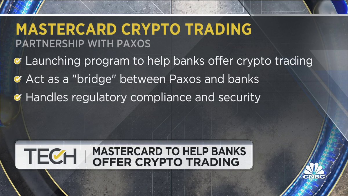 Mastercard will help banks offer cryptocurrency trading / Twitter