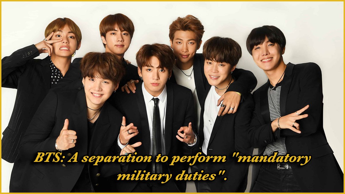 TheScalist's tweet photo. https://t.co/S6QOMm1DWX 
AFTER MONTHS exploring options for a possible exemption, BTS's record label has confirmed that all seven members of the K-Pop group plan to fulfill their mandatory military duties in South Korea. 
@bts_bighit @TheScalist 
#BTS #BTS_2030BusanWorldExpo #BTS https://t.co/vwSk9a1nXa