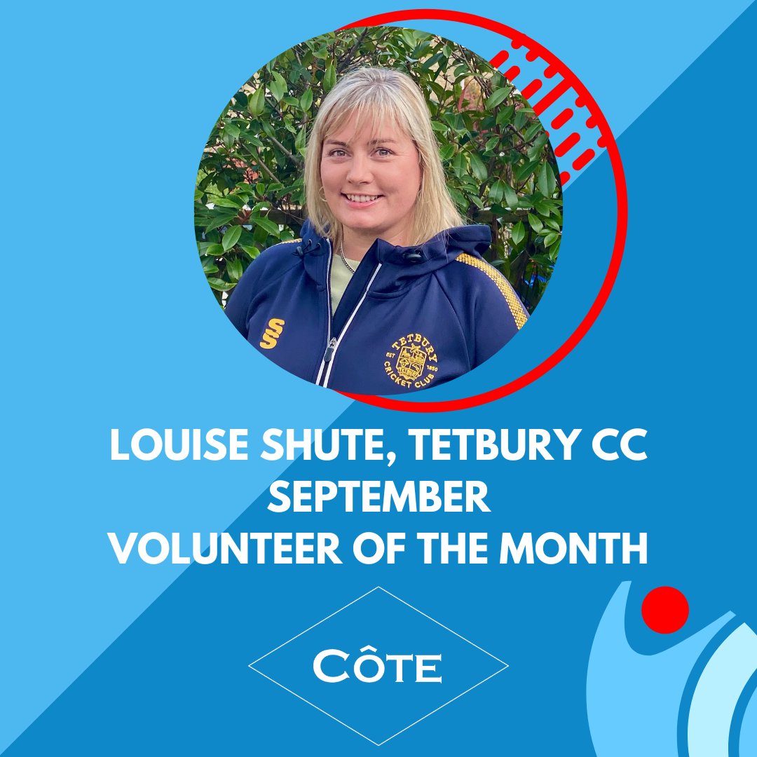 Congratulations to Louise of @TetburyCC on becoming our last winner of the volunteer of the month award for the season 🍾 Well deserved 😃