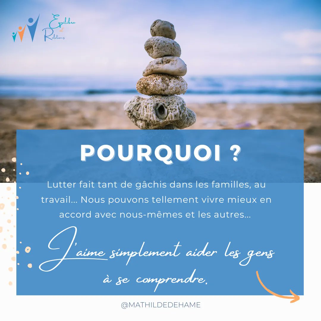 MDehame's tweet photo. Pourquoi je fais ce que je fais ? 😍 
Ma raison d'être est simple : je ne supporte pas le gâchis lié aux mauvaises relations entre les personnes.  
Et vous, qu'est-ce qui vous tient debout ? 
 #SanteMentale #management #ecouteactive #communication     #parentalitepositive https://t.co/EV3u1fN3D9