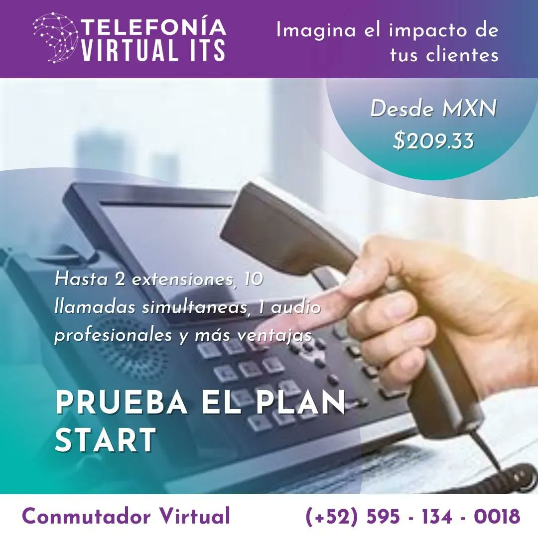 TelefonVirtual's tweet photo. Contrata el plan START y prueba nuestros beneficios.

Infórmate en: https://t.co/DzpYy4sVKN 

#telefonia #telefono #conmutador https://t.co/RZMI4SpeSY