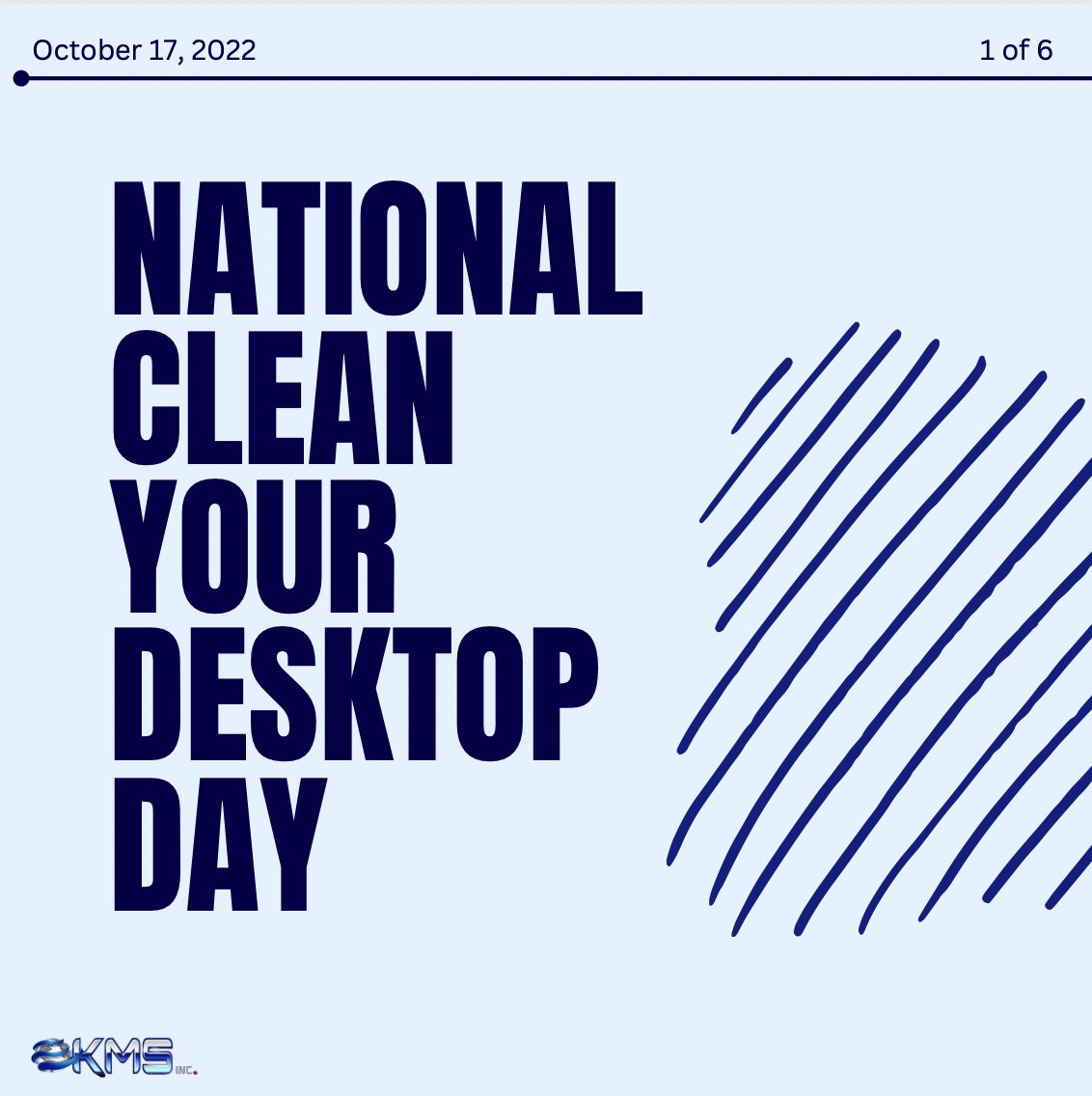 kmsolutionsAL's tweet image. Here are some tips from our KMS team on how you can celebrate National Clean Your Desktop Day! DM us before and after pictures if you’re brave enough!

kms-inc.net

#KnowledgeManagementSolutions #ComputerRepair #SEOSupport #SocialMediaManagement
