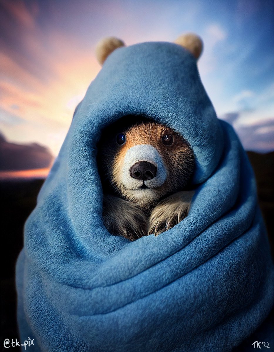 tk_pix's tweet photo. And some days you just need to snuggle with a bear in a blanket...

#bearhugs #timetohibernate #cosy #cozy #midjourney #midjourneyAi #aiphotography #midjourneyphotography https://t.co/1dvGF8oEem