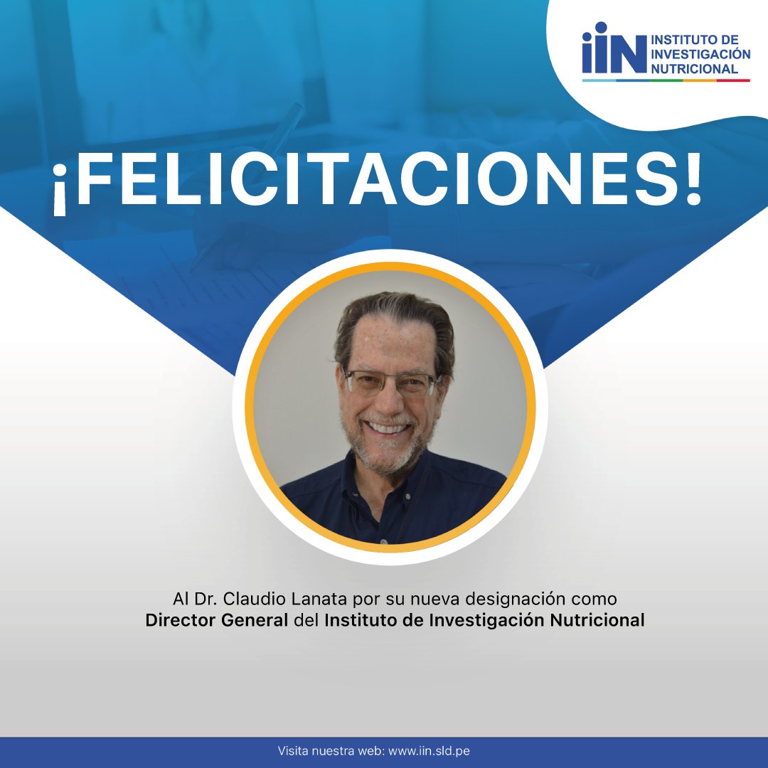 ¡Felicitamos al Dr. Claudio Lanata por su nueva designación como Director General del IIN! 👏🏼

¡Muchos éxitos en esta nueva gestión! 🙌🏼