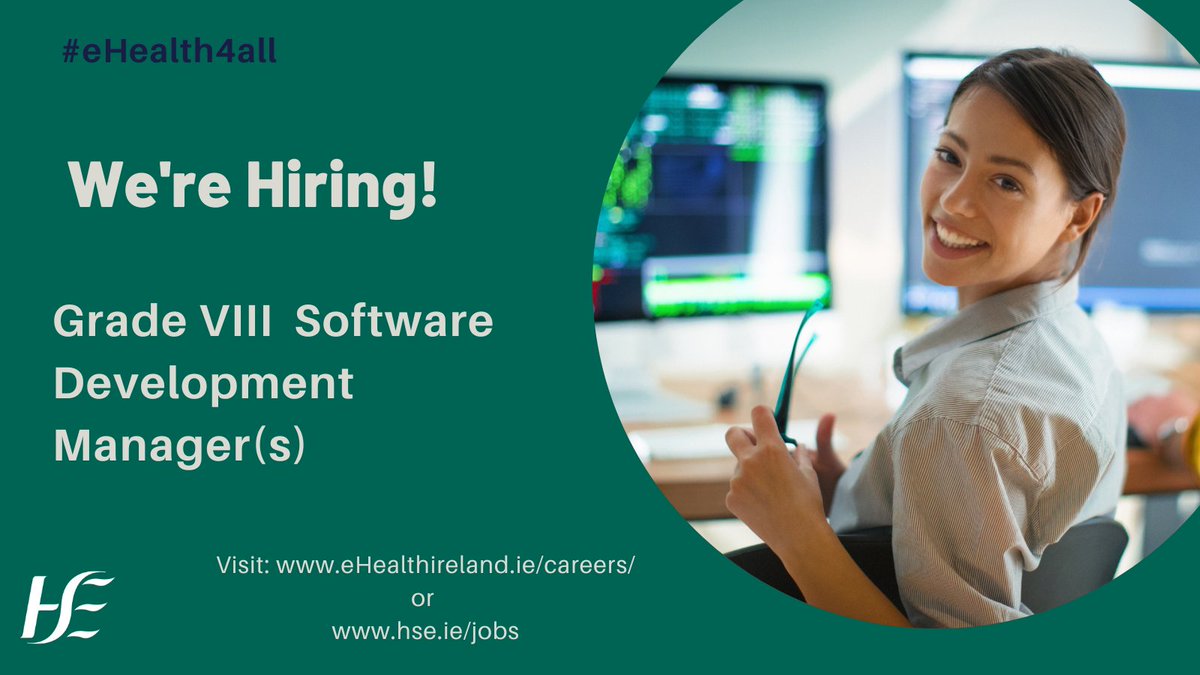 HSE Technology and Transformation (@hsetandt) on Twitter photo Join the Team!
We are looking for dynamic innovative people to join the A2I-HIDs Team as Software Development Managers. If you think that's you check out the job spec & application form ➡️bit.ly/3EO02WX #eHealth4all <a href="/A2I_HIDs/">Access to Information & Health Identifiers</a> <a href="/HealthlinkIrl/">HealthlinkIrl</a> @karinahull101 <a href="/jcwemyss/">Joyce Shaw</a> Join the Team!
We are looking for dynamic innovative people to join the A2I-HIDs Team as Software Development Managers. If you think that's you check out the job spec & application form ➡️bit.ly/3EO02WX #eHealth4all <a href="/A2I_HIDs/">Access to Information & Health Identifiers</a> <a href="/HealthlinkIrl/">HealthlinkIrl</a> @karinahull101 <a href="/jcwemyss/">Joyce Shaw</a>