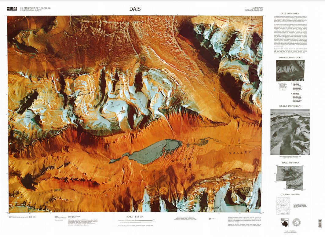 It's #FreeMapMonday! Re-tweet and follow us for a chance to win the Satellite map of Dais, Antarctica! #USGSStore (U.S. residents only)