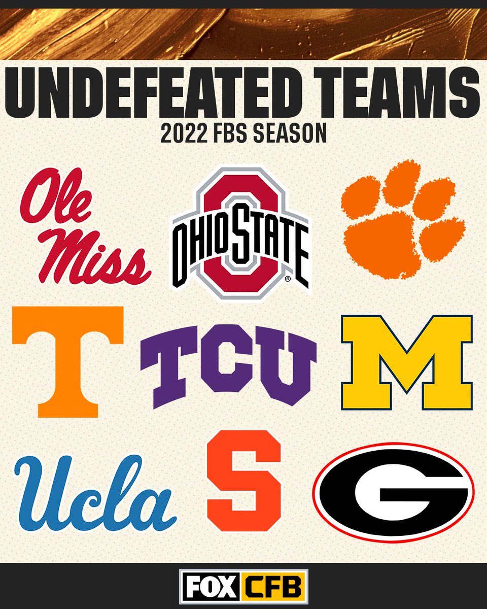 CFBONFOX's tweet image. Only 9 undefeated teams remain 👀💯

RT if your team is STILL undefeated this season 🙌