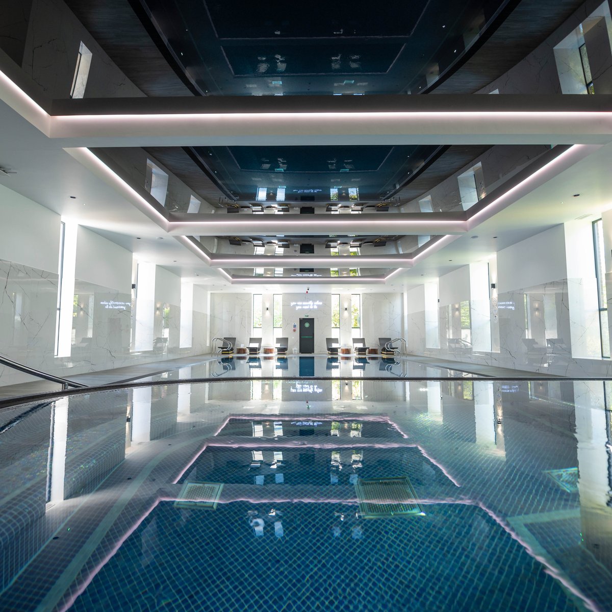 CPASE6's tweet photo. With a stunning blue-mosaic swimming pool, an incredible range of thermal suites and heated poolside loungers, we couldn't think of anywhere better to be on a Monday afternoon. https://t.co/o9exPolEEn