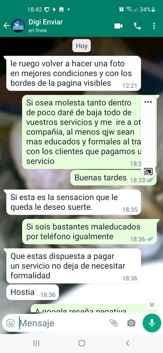 urivzla's tweet photo. @digimobil_es Este es el trato recibido por vuestros agentes despies de estar un año con ustedes. Ni siquiera un buenas tardes https://t.co/EUMQ9csAzh