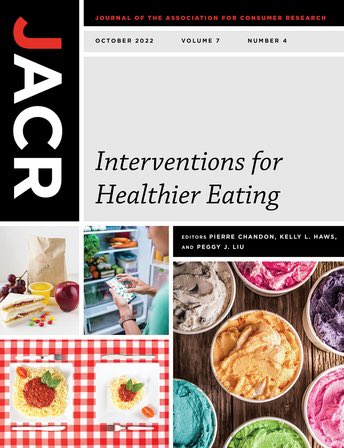 aconsres's tweet photo. The latest issue of the Journal of the Association for Consumer Research, Interventions for Healthier Eating (October 2022), is available on the University of Chicago Press Journals website! Check it out! https://t.co/CJhnnowwKO