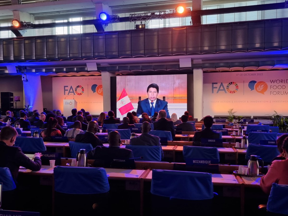 El Canciller @CesarLanda0 participa en la inauguración del Foro Mundial de la Alimentación, celebrado en la @FAO en Roma, a fin de promover el debate sobre la transformación de los sistemas agroalimentarios a la luz de los desafíos y las crisis actuales. #WFF2022 #WorldFoodForum