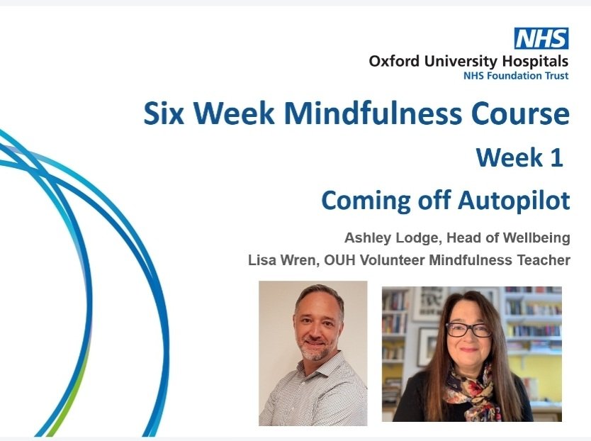 #mindfulness As part of our #mentalhealth awareness month at <a href="/OUHospitals/">OUH</a> I'm so pleased to be working with my former <a href="/pearson/">Pearson</a> mindfulness co-teacher, Lisa, who's volunteered to help me run the six week course for nearly 50 #NHS staff in her own time. ❤️ #volunteer