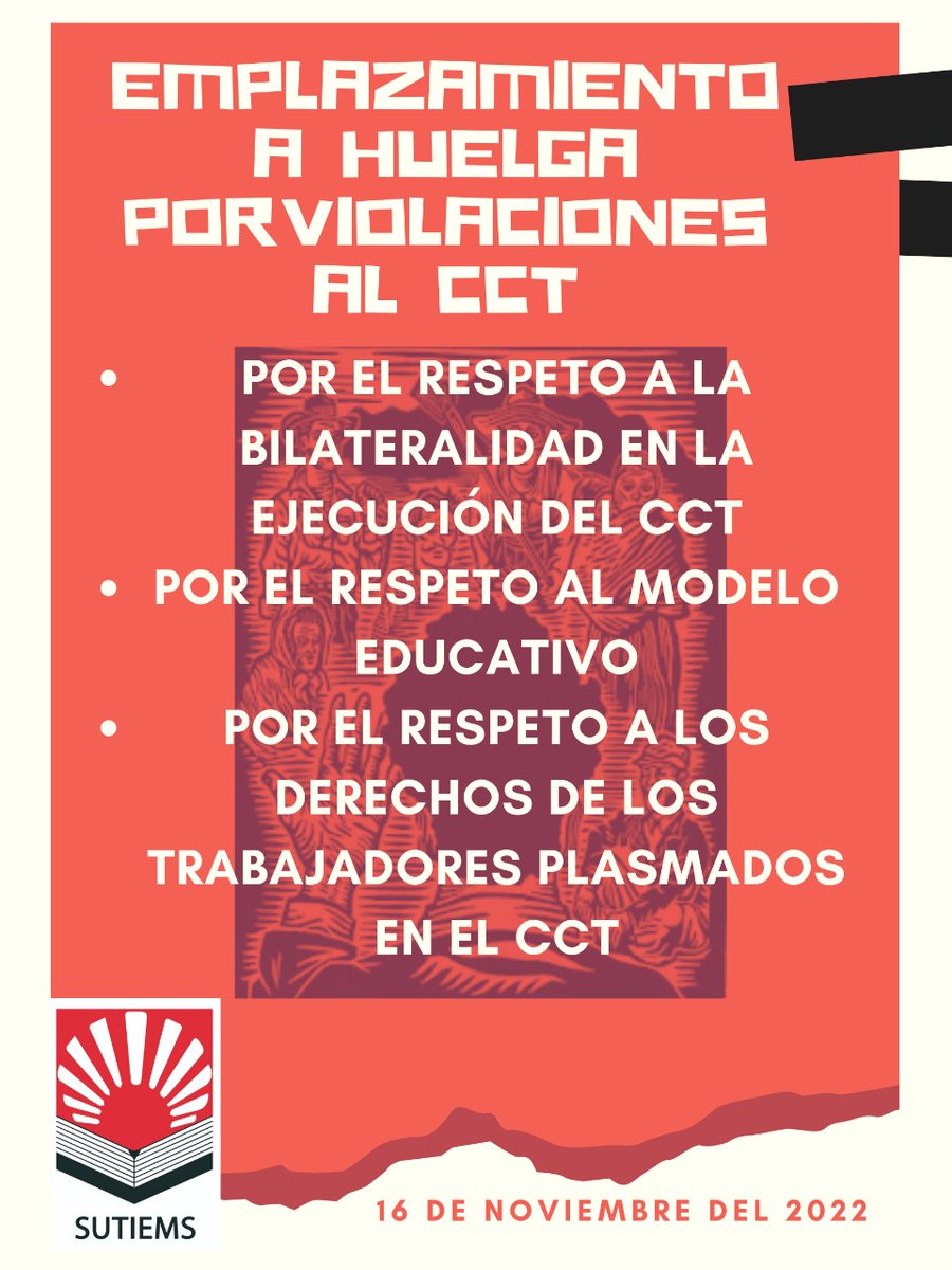 raquelcolin's tweet photo. @Claudiashein @SECTEI_CDMX @SutiemsOrg con el afán de llegar a acuerdo la asamblea general decidió dada la propuesta del @IEMS_CDMX  entablar mesas de negociación;sin embargo en una actitud prepotente del patrón cancela dichas mesas proponiendo hasta el 8 de noviembre. https://t.co/N0chSAZMWA