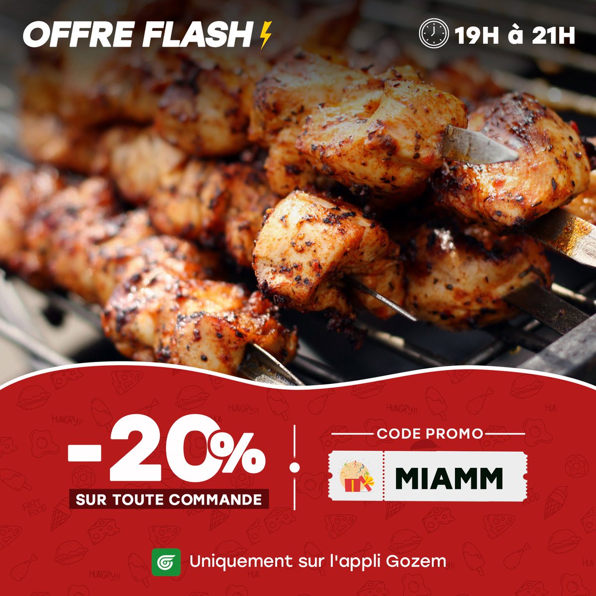 GozemTG's tweet photo. Ce soir, entre 19h et 21h sur #GozemFood, profitez de 20% de réduction sur vos commandes 🤩 

Une livraison express ?  ➡️ https://t.co/96cMzNofLr

#TgTwittos #promofood #gozem https://t.co/wuTmVUskEq