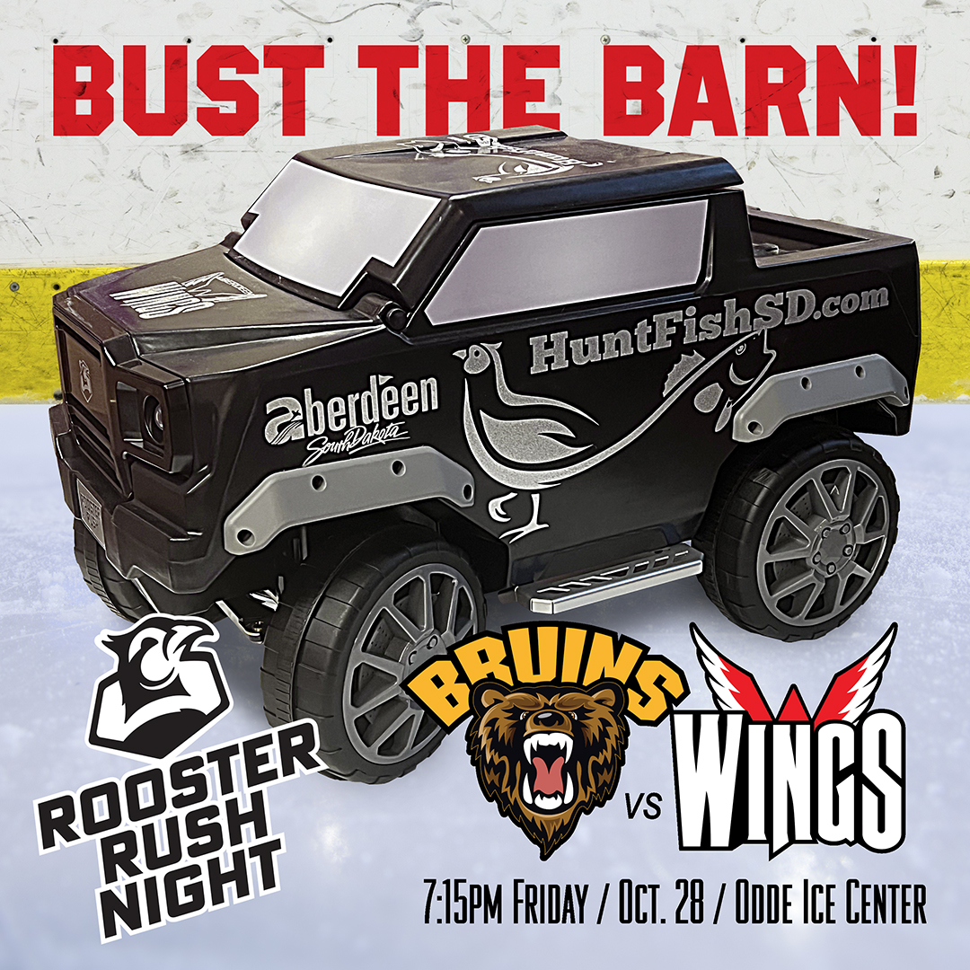 VisitAberdeenSD's tweet photo. Let's Bust the Barn!

We’re giving away 250 FREE kids tickets at our office: 506 S. Main St., Suite 1.  Open M-F 8am to 5pm.

Fun giveaways! MUST BE PRESENT TO REGISTER &amp; WIN.

#RoosterRush2022 #sdinthefield #GoWings #DefendTheOdde #AberdeenWings #VisitAberdeenSD #HuntFishSD https://t.co/QvSuUcKUGG