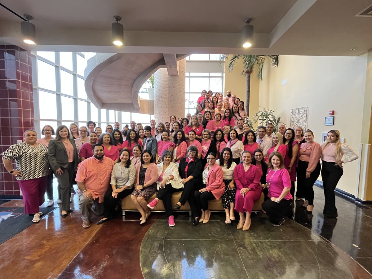 RegionOneESC's tweet photo. This morning, Region One ESC employees came together in support of breast cancer awareness. Staff showed their support for loved ones and women fighting cancer by sharing words of strength and courage.
#RegionOneESC #BreastCancerAwareness #StrongerTogether https://t.co/VL3scuvrWe