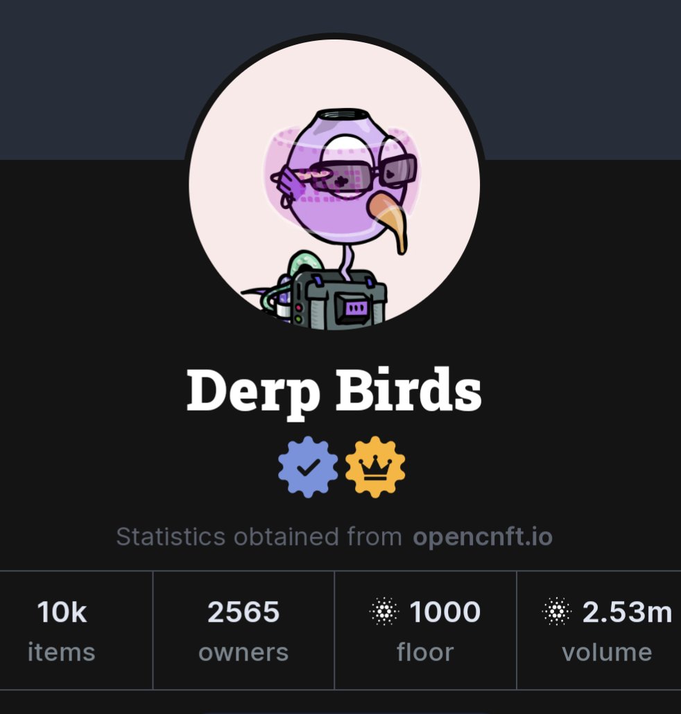Let's goo congrats to @DerpBirdsNFT  for the 1k floor!! 😁😁👍👍🔥
(Last tweet got deleted)
