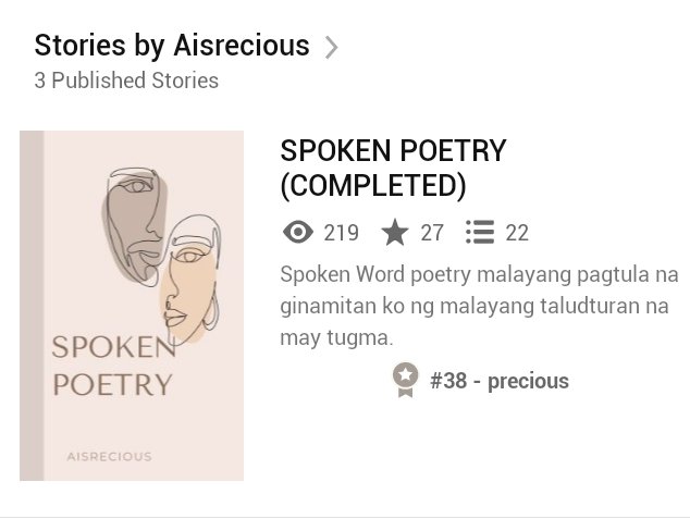 AislinPrecious's tweet photo. Happy 219 reads in Wattpad

Wow mag t-two weeks palang nahit ko na kaagad ang 219 and 38ranks in poetry 🤍🤍🤍 https://t.co/PVq9O30tq9