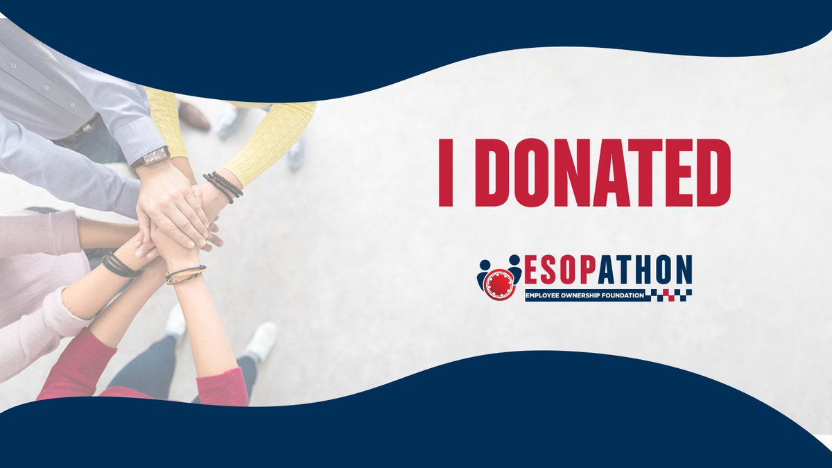 This week only! For every dollar you donate, #ESOPATHON get $2! Thanks to an extremely generous donor, if we raise $10,000 this week we will receive $20,000 to support #employeeownership. Get involved today! esopathon.org