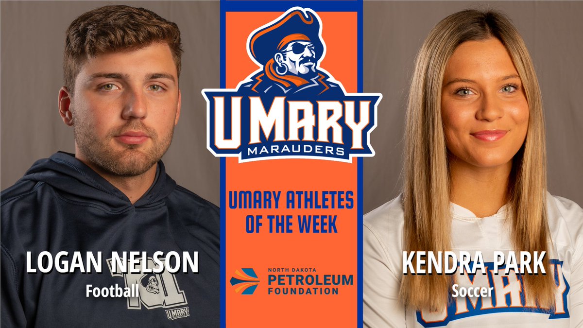 umarysports's tweet photo. This week's North Dakota Petroleum Foundation UMary Athletes of the Week are Logan Nelson of @UMaryFootball and Kendra Park of @UMaryWSoccer |  Congratulations! https://t.co/tASIN4wPZ2