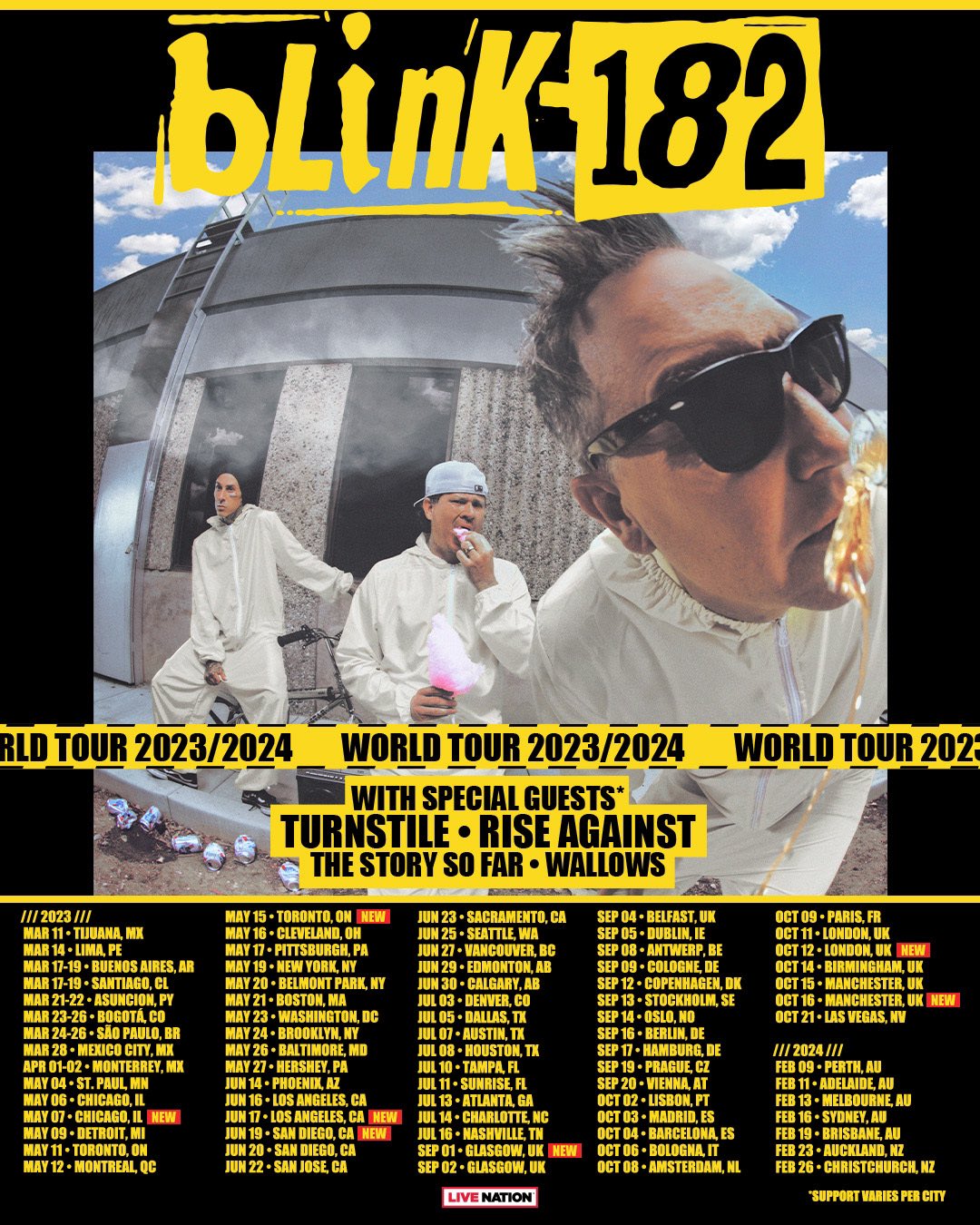 blink-182 on X: "Tickets going fast! Additional shows already added in  Mexico City, Los Angeles, San Diego, Glasgow, Manchester, London, Toronto,  and Chicago. https://t.co/RNTWHZOvBJ" / X