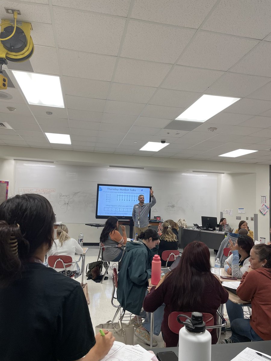 MrHenryCast's tweet photo. DVU in full swing and we revisited number routines for our primary math students. Thank you Mr. Mata for an awesome session incorporating the ELPS and providing materials our teachers can implement right away. #dvproud #dvu2022 https://t.co/WXVGHoyp7L