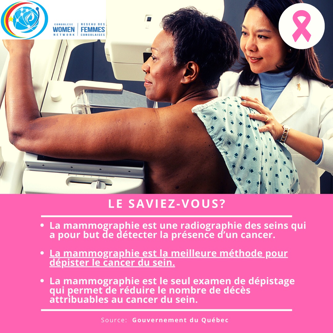 CongoleseWomen1's tweet photo. Le dépistage peut sauver la vie. Partager l'information.  #cancerdusein #octobrerosepourlesfemmesnoires #BreastCancerAwarenessMonth @SebukaSteve @DrKayumba @MbeteMok @uicc @bipocwhn
@DeniseNyakeru @Kasong1Blandine
 @CancerseinQC @societeducancer @FondationBomoko @MinSanteRDC https://t.co/6h4PW2JZrd