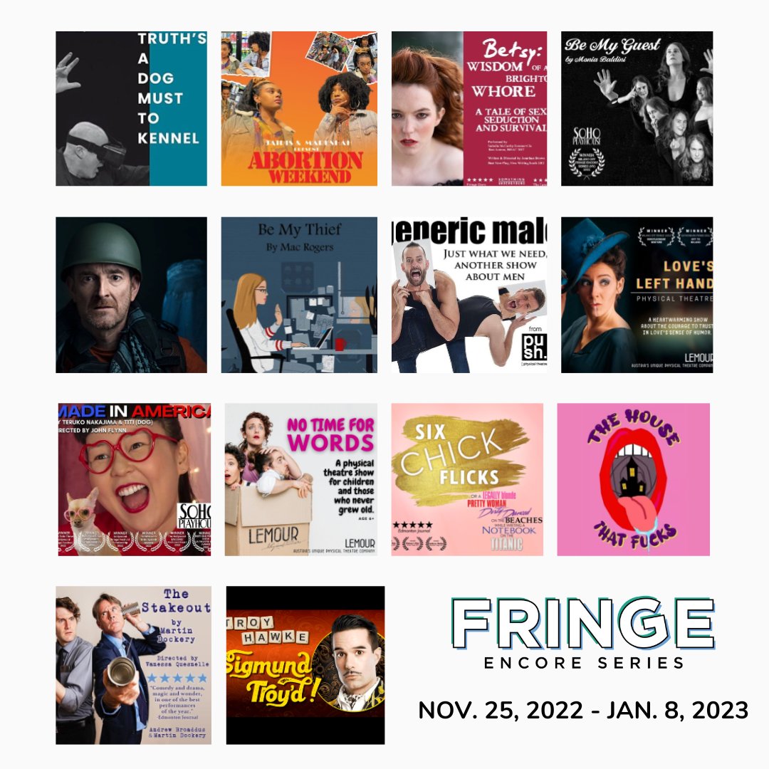 Take a look at the 2022 International <a href="/FringeEncores/">International Fringe Encore Series</a> Series lineup! You don't want to miss these 14 innovative, groundbreaking, and moving works Off-Broadway this fall! Click here -> bit.ly/3CtuH8T to get your tix today! 🎟️ 
#offbway #fringefest #mustsee #encoreseries