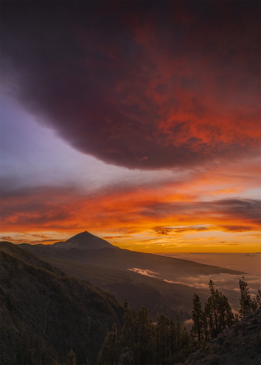 ¡Qué locura el atardecer de hoy en Tenerife! 🔥