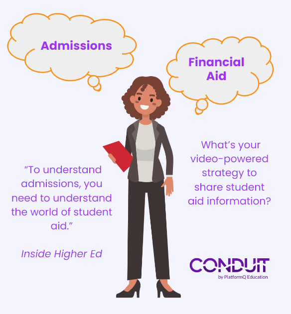 A recent opinion in Inside Higher Ed posits that “to understand admissions, you need to understand the world of student aid.”  What's your video-powered plan to share student aid information with students? Schedule a call with us to discuss - fal.cn/3sNQm