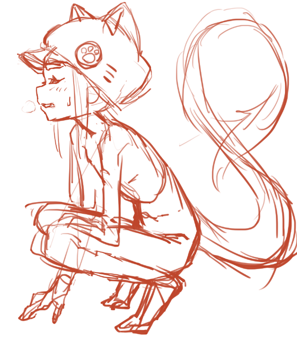 今日の分のラフができた!服はまた考えよう。 