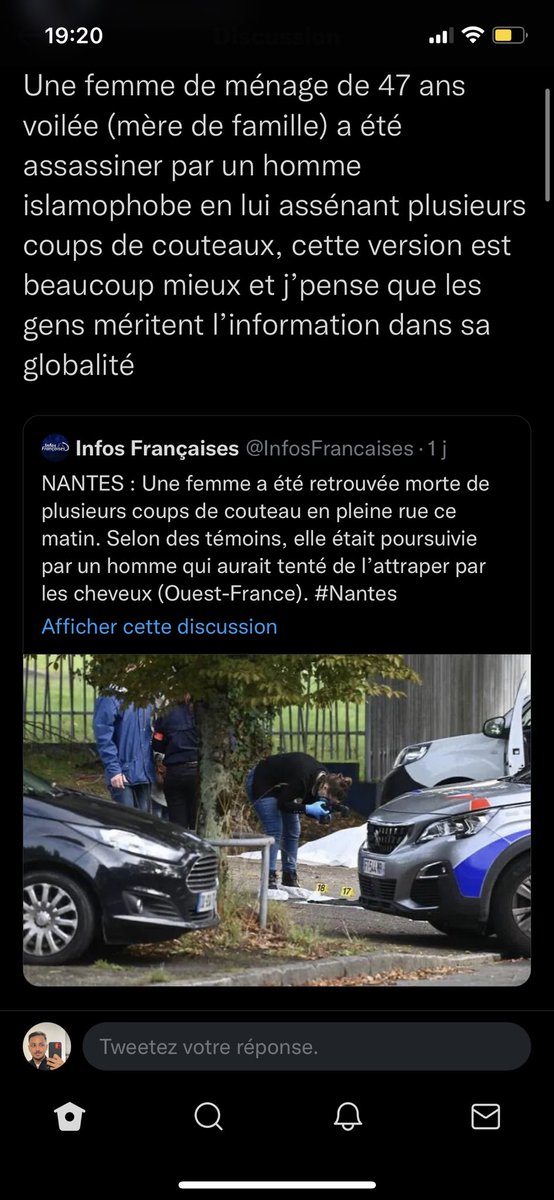 MBxl98's tweet photo. @J_Bardella On suppose que tu ne réagira pas à ce crime islamophobe vu que tu es un sombre fd* ? https://t.co/qkQb15TCmC