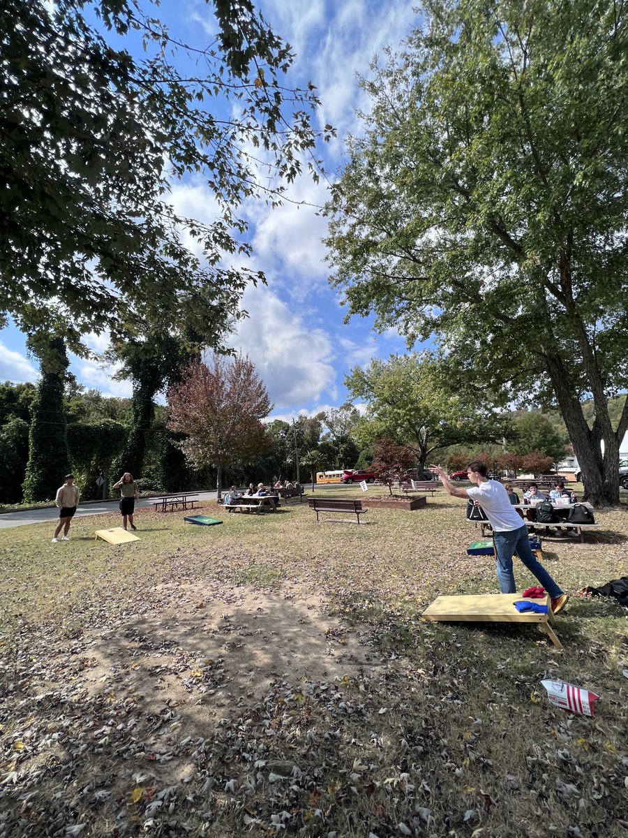 Russconnell's tweet photo. Beautiful day for Cornhole during lunch! https://t.co/9BMJPTU5aY