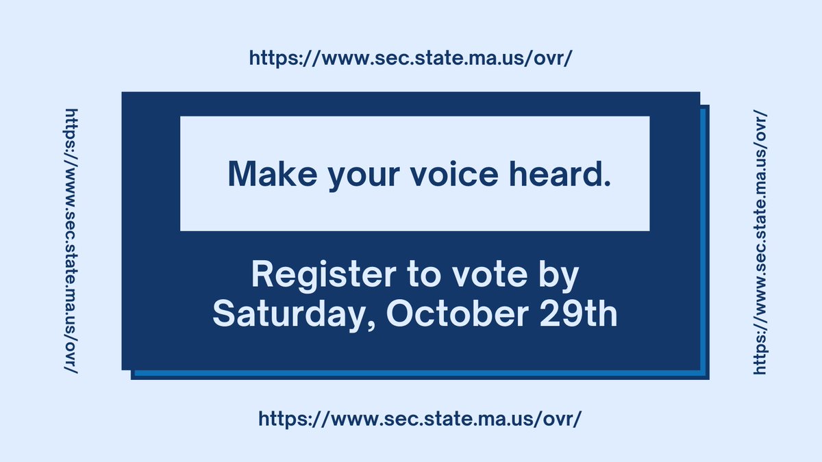 AAPICommission's tweet photo. The deadline to register to vote in the MA General Election is Saturday October 29th! Voting is one of the best ways to make sure your voice is heard and that AAPI are represented in government. 🗳️🗳️ #AAPIVotes

Register here: https://t.co/Tllf5rStwW https://t.co/0Ib7TbCw4R