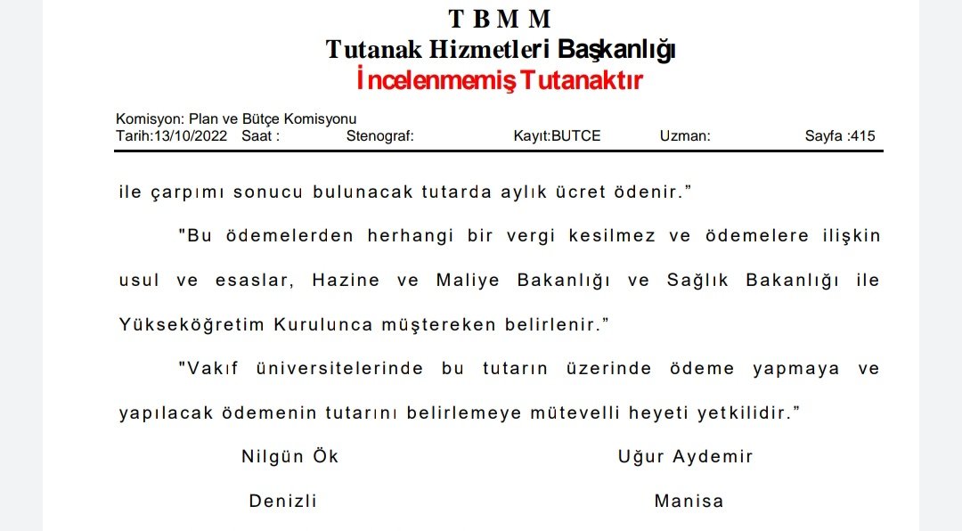 Vakıf üniversitesi intern hekimlerinin düzenleme dışı bırakılarak, kararın mütevelli heyetlerine devredilmesini istendi. Komisyon KABUL ETTİ! UNUTMAYACAĞIZ! @RTErdogan @drfahrettinkoca @Akparti Meclis Genel kurulunda değiştirmek için hala imkanınız var. #Hekimlikkısıtlanamaz