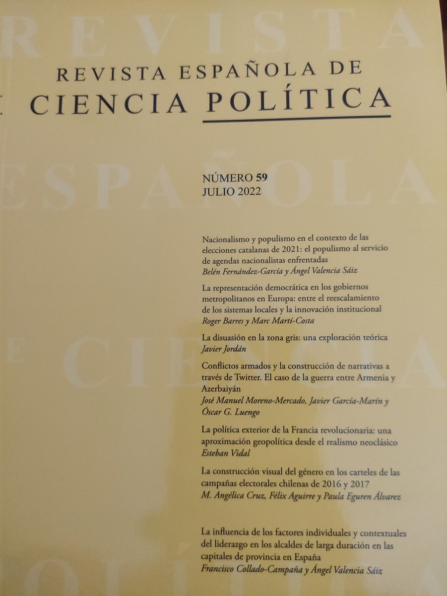 Un placer tener físicamente el último ejemplar de @RevistaCCPPes en el que publicamos nuestra última investigación sobre #Twitter y el conflicto de #NagornoKarabakh.