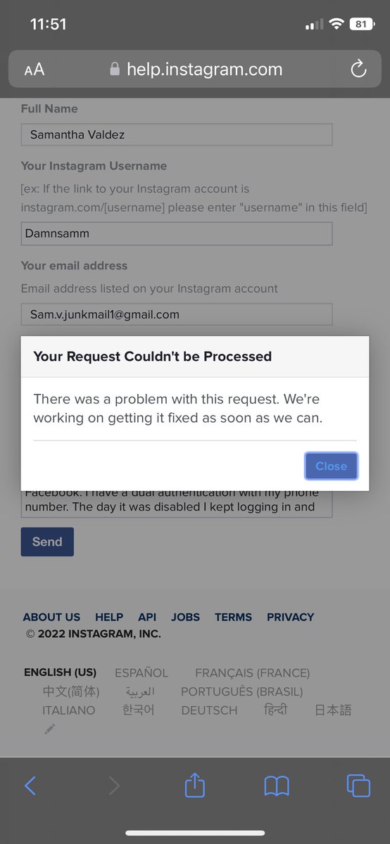 Wow <a href="/instagram/">Instagram</a> have had my account for over 10 years and I’m pretending to be myself. Can’t even dispute your error because of broken pages. Make it make sense.