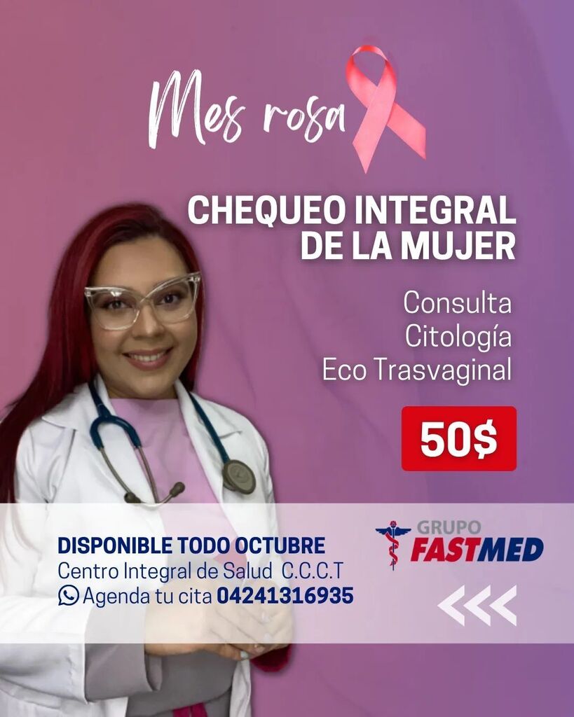 GrupoFastmed's tweet photo. ¡Octubre es el mes de la salud femenina! 💪

¿Ya agendaste la cita de tu Chequeo Integral? No dejes para mañana lo que puedes prevenir ahora. 😉

Recuerda que este estudio tendrá un precio especial de 35$ exclusivamente el miércoles 19 de octubre. 

Co… https://t.co/2QEZpbFK8I https://t.co/bdIVcgSC7K