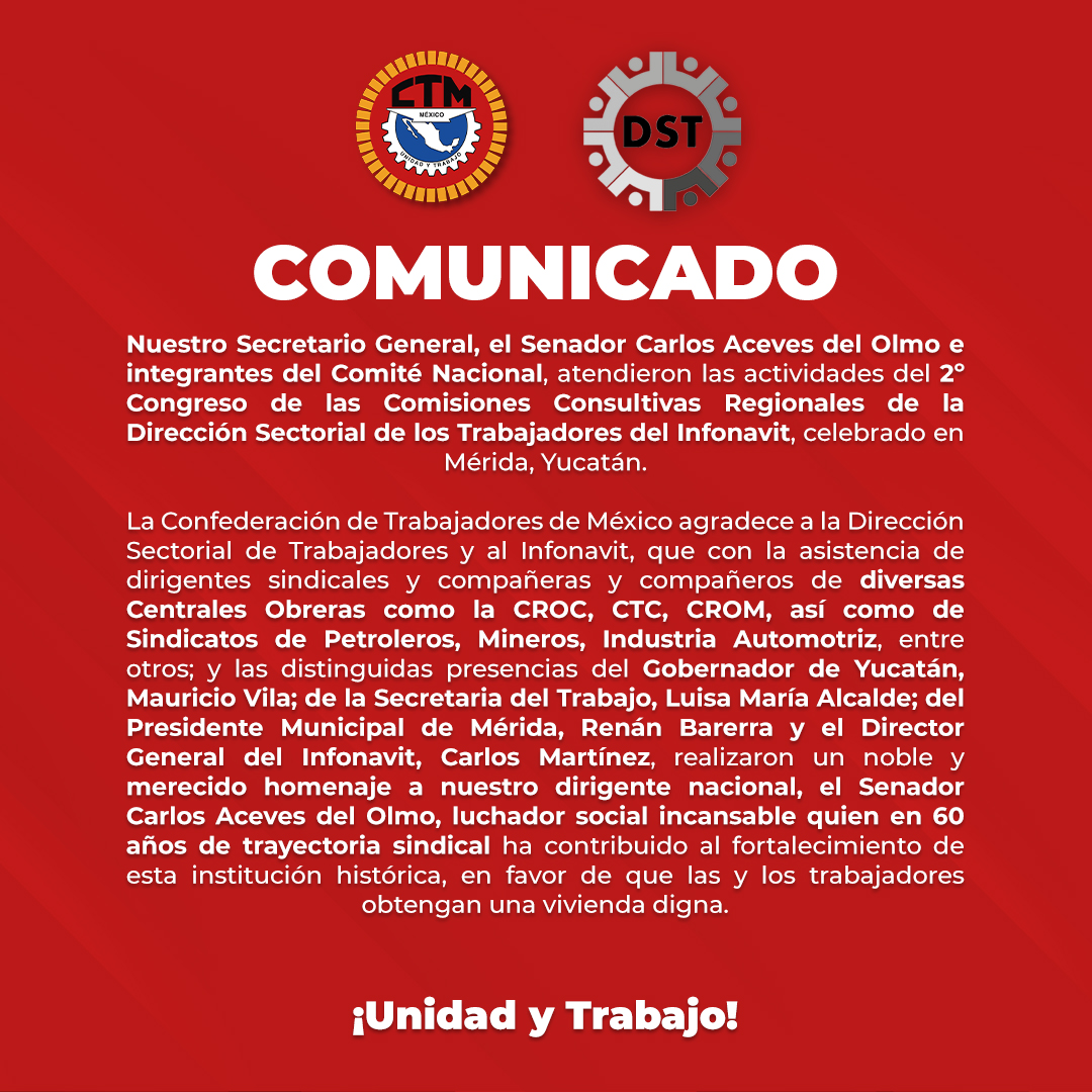 La <a href="/CTM_MX/">CTM Nacional</a> comunica: