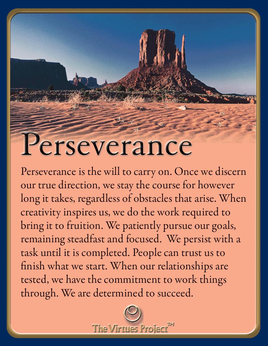 cfvirginislands's tweet photo. VIRTUE OF THE WEEK (10.17.22): Perseverance - Staying the course for however long it takes. Steadfastness and persistence in pursuing our goals.
Sign up to receive the Virtue of the Week by email:
https://t.co/IWTNRK4L5l https://t.co/l85ElHiXQG