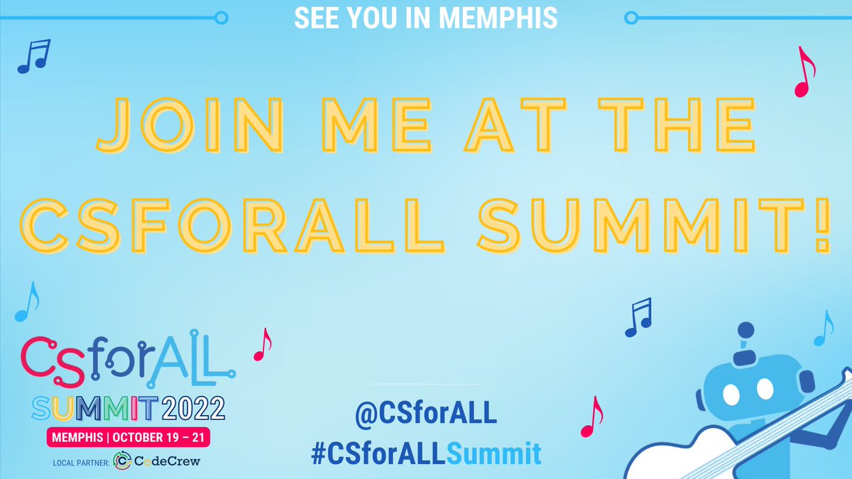 edtech_bryan's tweet photo. Join me this October 19–21 as I take the stage at the 2022 #CSforALLSummit! I’m thrilled to be part of this dynamic event as the @CSforALL Community comes together in person once again. #CSforALL #lcsdlearns https://t.co/tvgJSNZ5RP