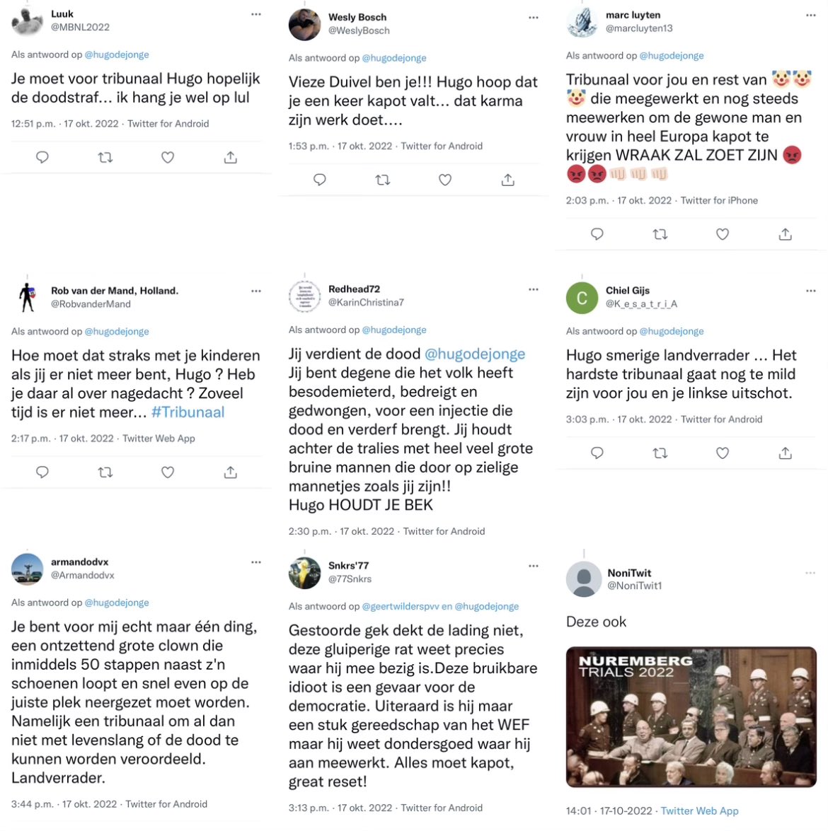Michel Maenen on Twitter "RT hugodejonge Een bloemlezing uit de reacties van vandaag…dat