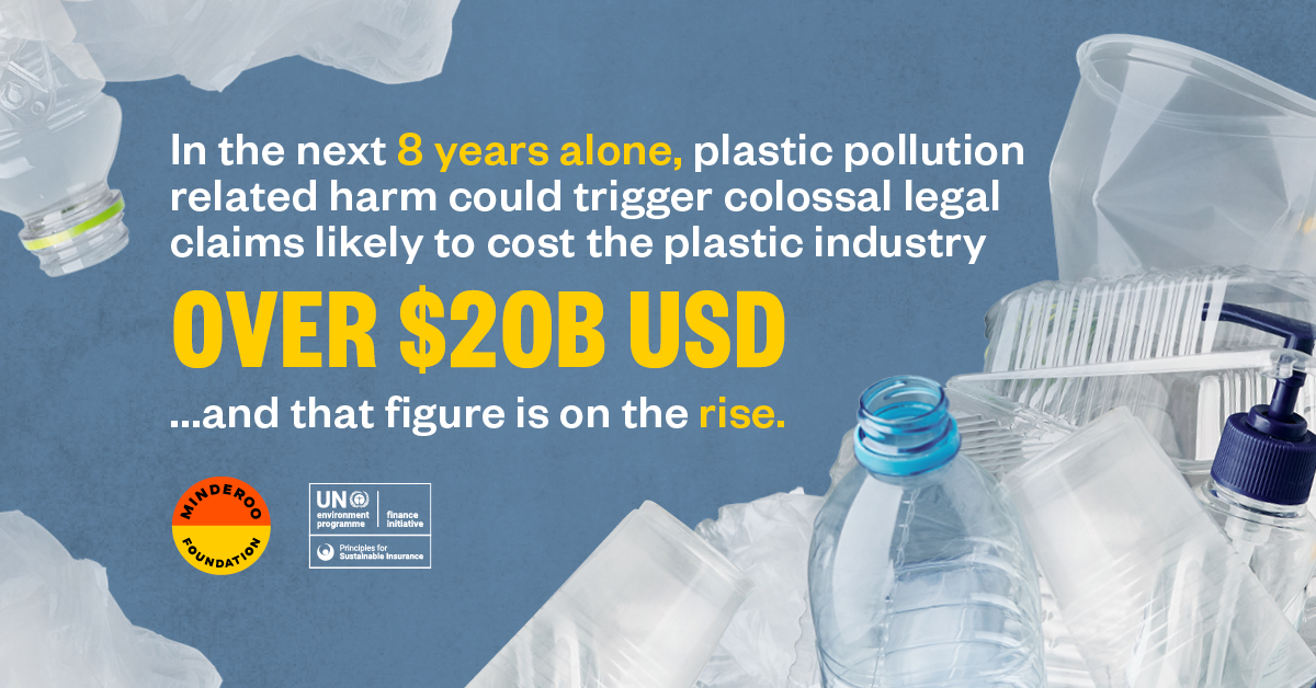 The plastic industry is exposed to $20+ billion in liability risks from the impact of pollution on human health &amp; the planet! 

A report by <a href="/Minderoo/">Minderoo Foundation</a>, <a href="/Praedicat/">Praedicat</a> &amp; <a href="/ClydeCoNews/">Clyde & Co</a>, with <a href="/UNEP_FI/">UNEP Finance Initiative (UNEP FI)</a> shows where the industry is exposed to litigation, read here: pcat.us/3EIvOEs