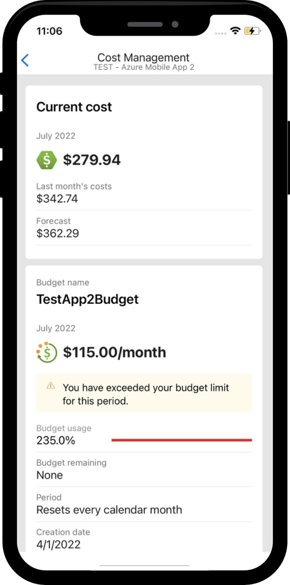 AzureApp's tweet photo. Did you know that you can access your budgets across all your subscriptions and resource groups on the Azure Mobile App? https://t.co/DGeyV5EaIm https://t.co/MdpbUd0H4q